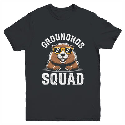 Happy Groundhog Squad 2026 Cool Groundhog With Sunglasses Youth Shirt | teecentury