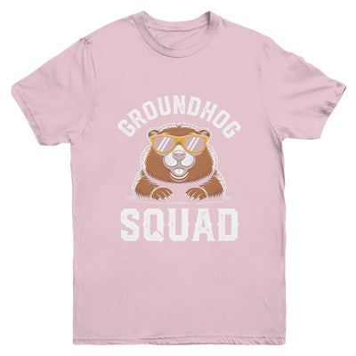 Happy Groundhog Squad 2026 Cool Groundhog With Sunglasses Youth Shirt | teecentury