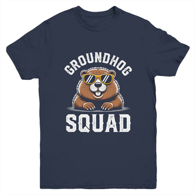 Happy Groundhog Squad 2026 Cool Groundhog With Sunglasses Youth Shirt | teecentury