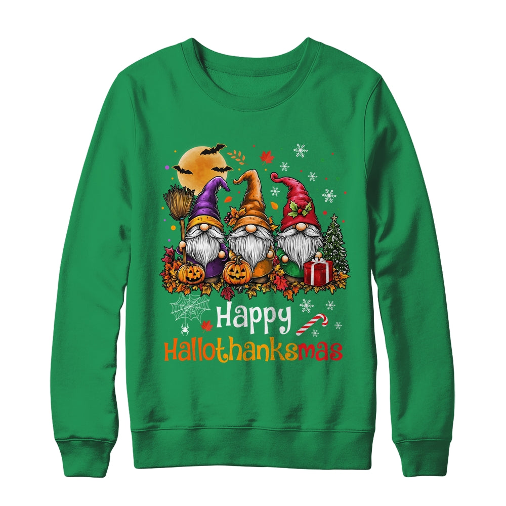 Happy Hallothanksmas Gnomes Lover Halloween Merry Christmas Shirt & Sweatshirt | teecentury