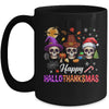 Happy Hallothanksmas Skull Halloween Thanksgiving Xmas Mug | teecentury