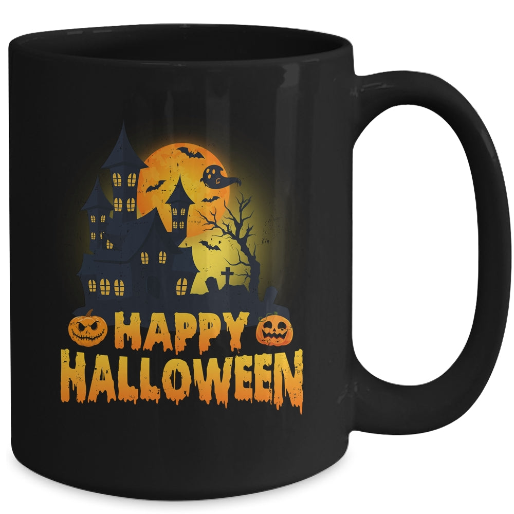 Happy Halloween Costumes Funny Pumpkins House Men Women Kid Mug | teecentury