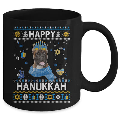 Happy Hanukkah Boxer Hanukkah Ugly Sweater Christmas Mug | teecentury