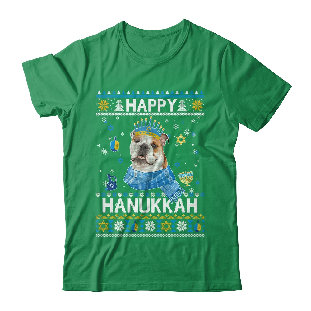 Happy Hanukkah Bulldog Hanukkah Ugly Sweater Christmas Shirt & Sweatshirt | teecentury