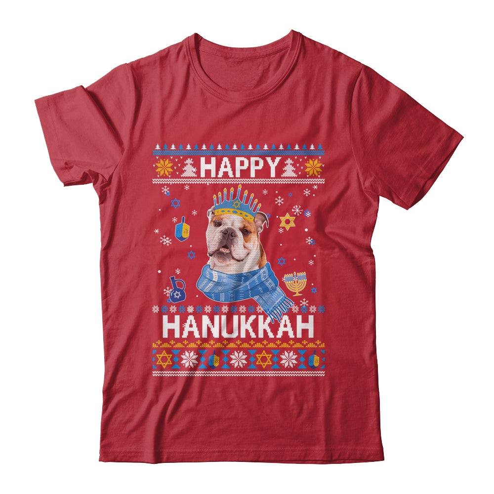 Happy Hanukkah Bulldog Hanukkah Ugly Sweater Christmas Shirt & Sweatshirt | teecentury