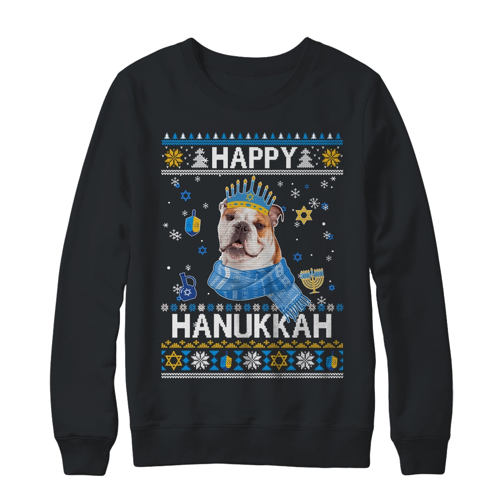 Happy Hanukkah Bulldog Hanukkah Ugly Sweater Christmas Shirt & Sweatshirt | teecentury