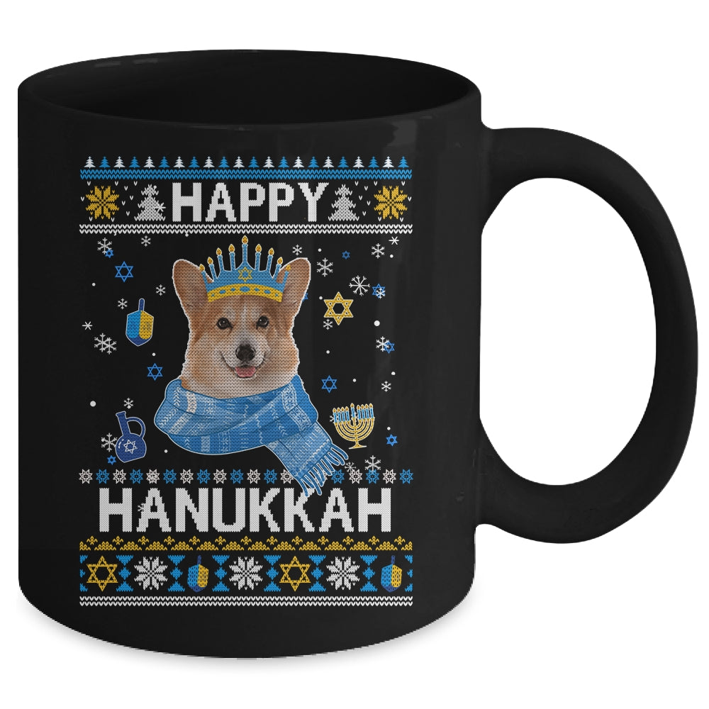 Happy Hanukkah Corgi Hanukkah Ugly Sweater Christmas Mug | teecentury