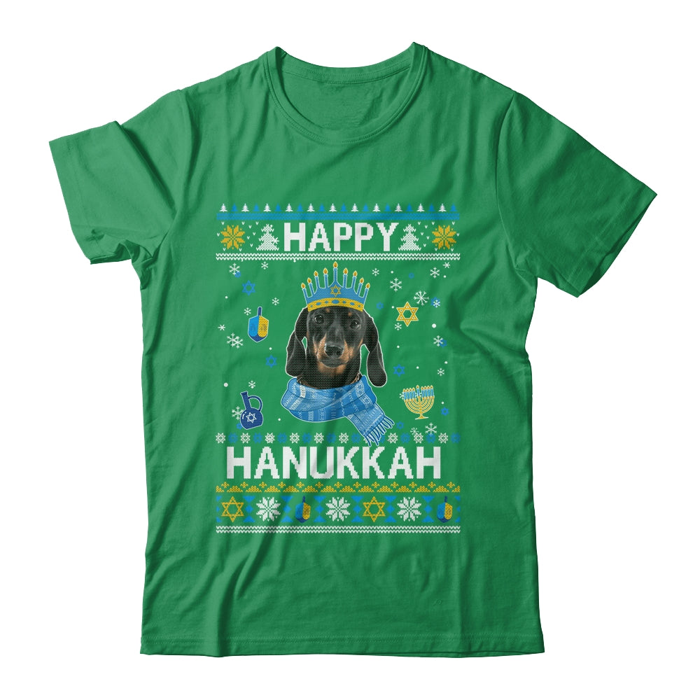 Happy Hanukkah Dachshund Hanukkah Ugly Sweater Christmas Shirt & Sweatshirt | teecentury