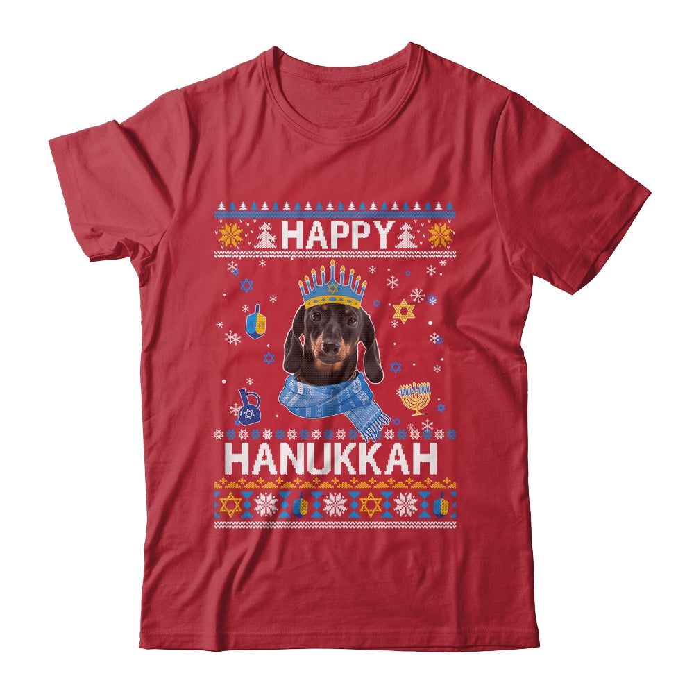 Happy Hanukkah Dachshund Hanukkah Ugly Sweater Christmas Shirt & Sweatshirt | teecentury