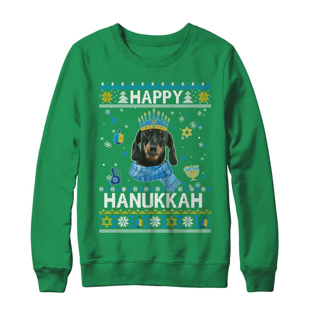 Happy Hanukkah Dachshund Hanukkah Ugly Sweater Christmas Shirt & Sweatshirt | teecentury