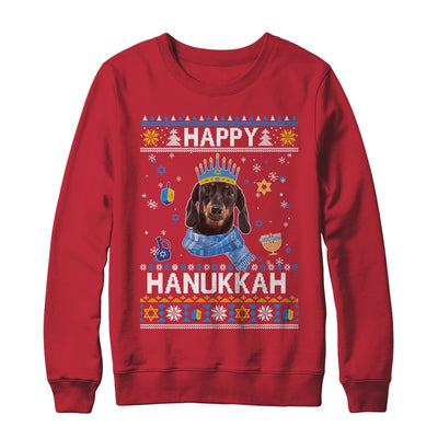 Happy Hanukkah Dachshund Hanukkah Ugly Sweater Christmas Shirt & Sweatshirt | teecentury