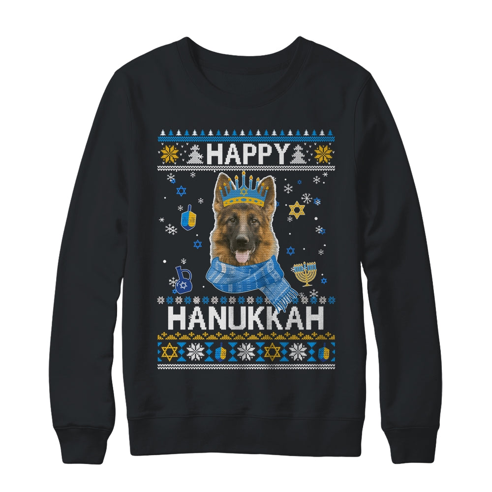 Happy Hanukkah German Shepherd Hanukkah Ugly Sweater Christmas Shirt & Sweatshirt | teecentury