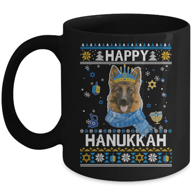 Happy Hanukkah German Shepherd Hanukkah Ugly Sweater Christmas Mug | teecentury
