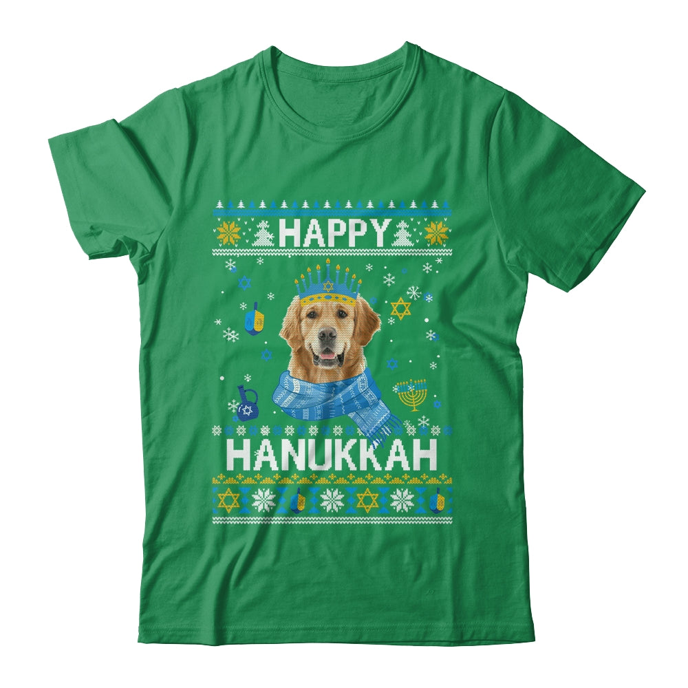 Happy Hanukkah Golden Retriever Hanukkah Ugly Sweater Christmas Shirt & Sweatshirt | teecentury