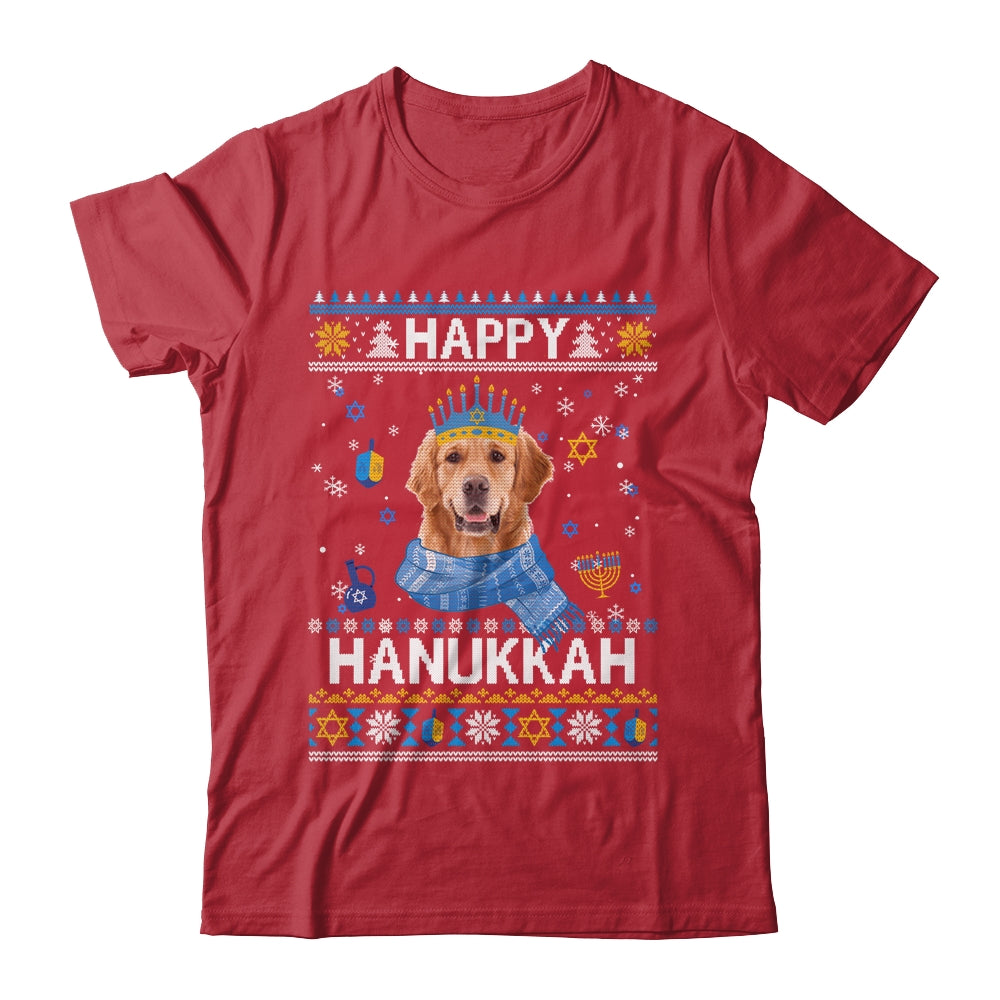 Happy Hanukkah Golden Retriever Hanukkah Ugly Sweater Christmas Shirt & Sweatshirt | teecentury