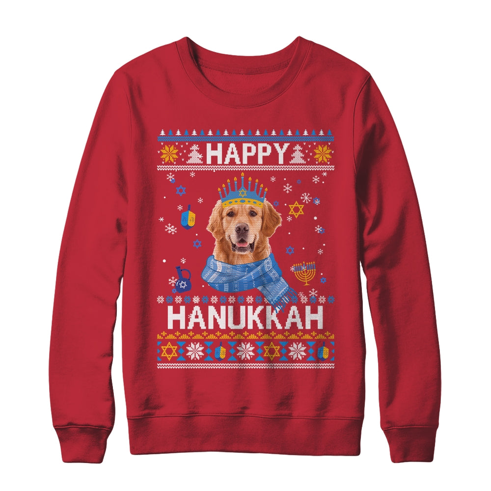 Happy Hanukkah Golden Retriever Hanukkah Ugly Sweater Christmas Shirt & Sweatshirt | teecentury