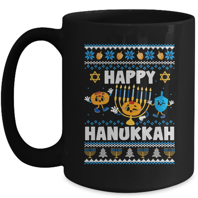 Happy Hanukkah Menorah Dreidel Ugly Chanukah Men Women Mug | teecentury