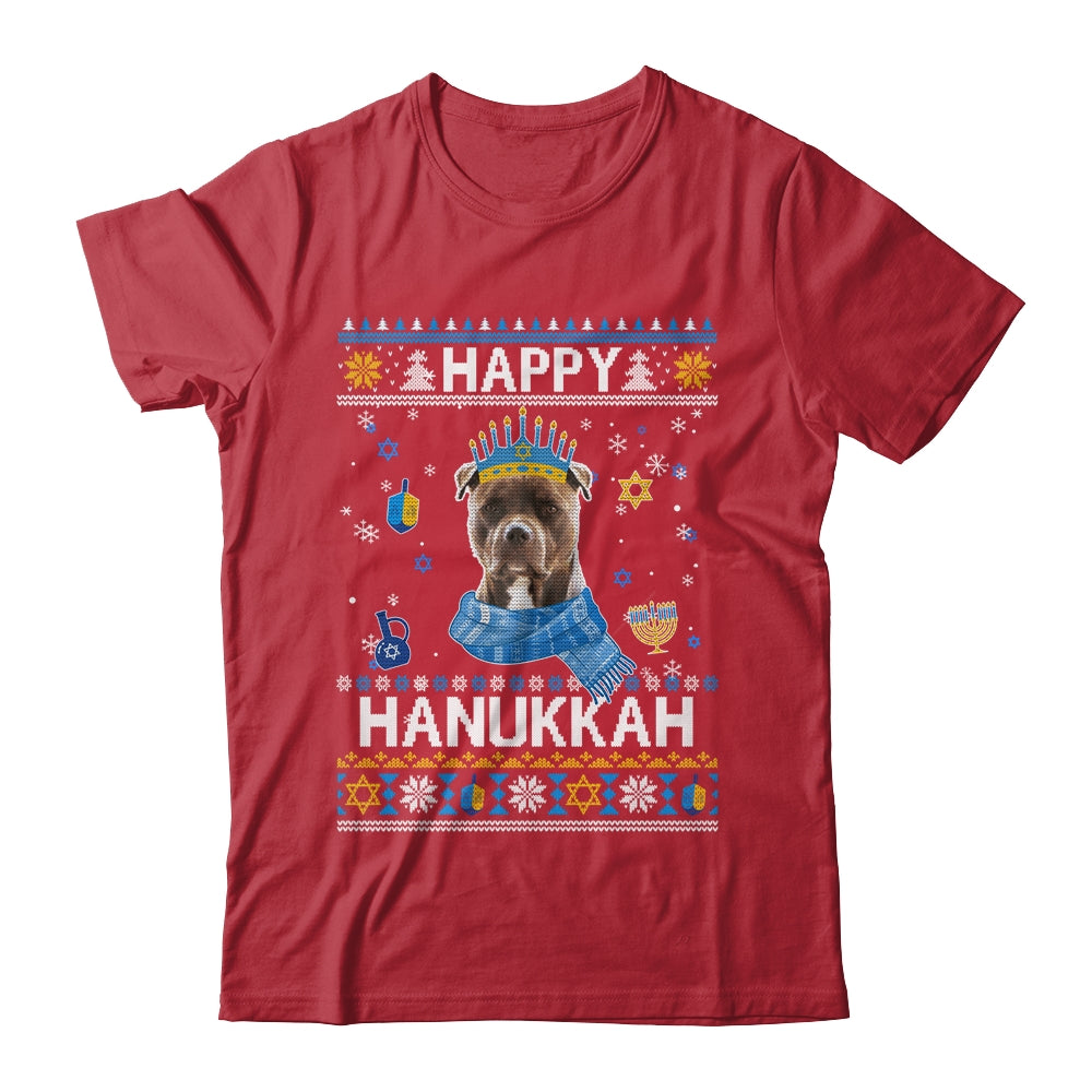 Happy Hanukkah Pitbull Hanukkah Ugly Sweater Christmas Shirt & Sweatshirt | teecentury