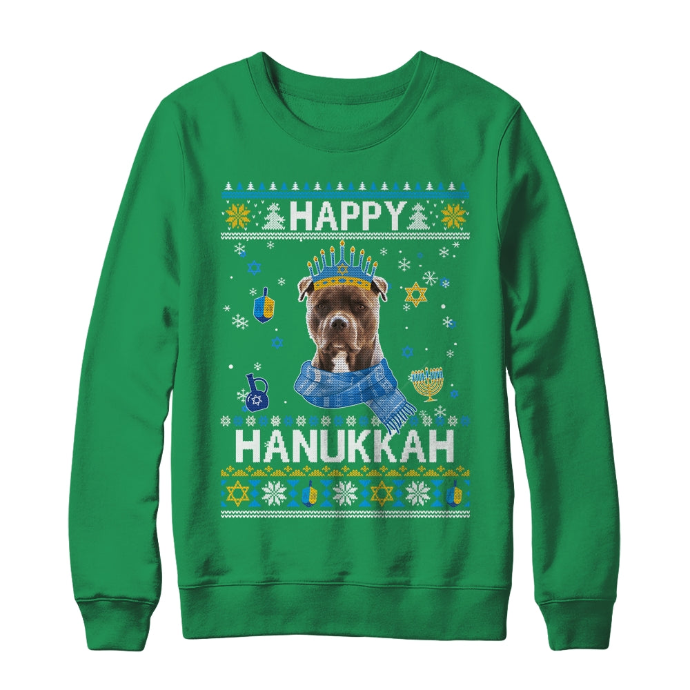 Happy Hanukkah Pitbull Hanukkah Ugly Sweater Christmas Shirt & Sweatshirt | teecentury