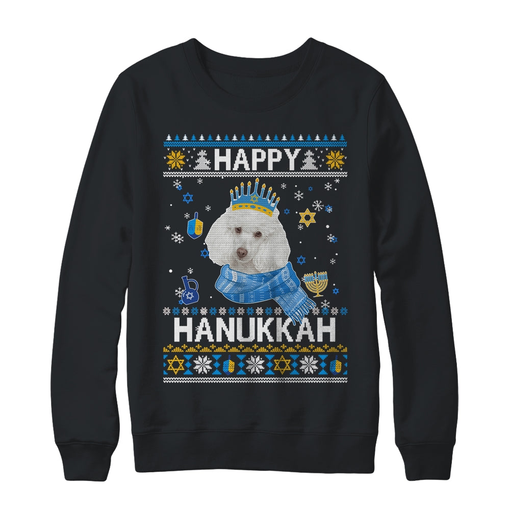Happy Hanukkah Poodle Hanukkah Ugly Sweater Christmas Shirt & Sweatshirt | teecentury