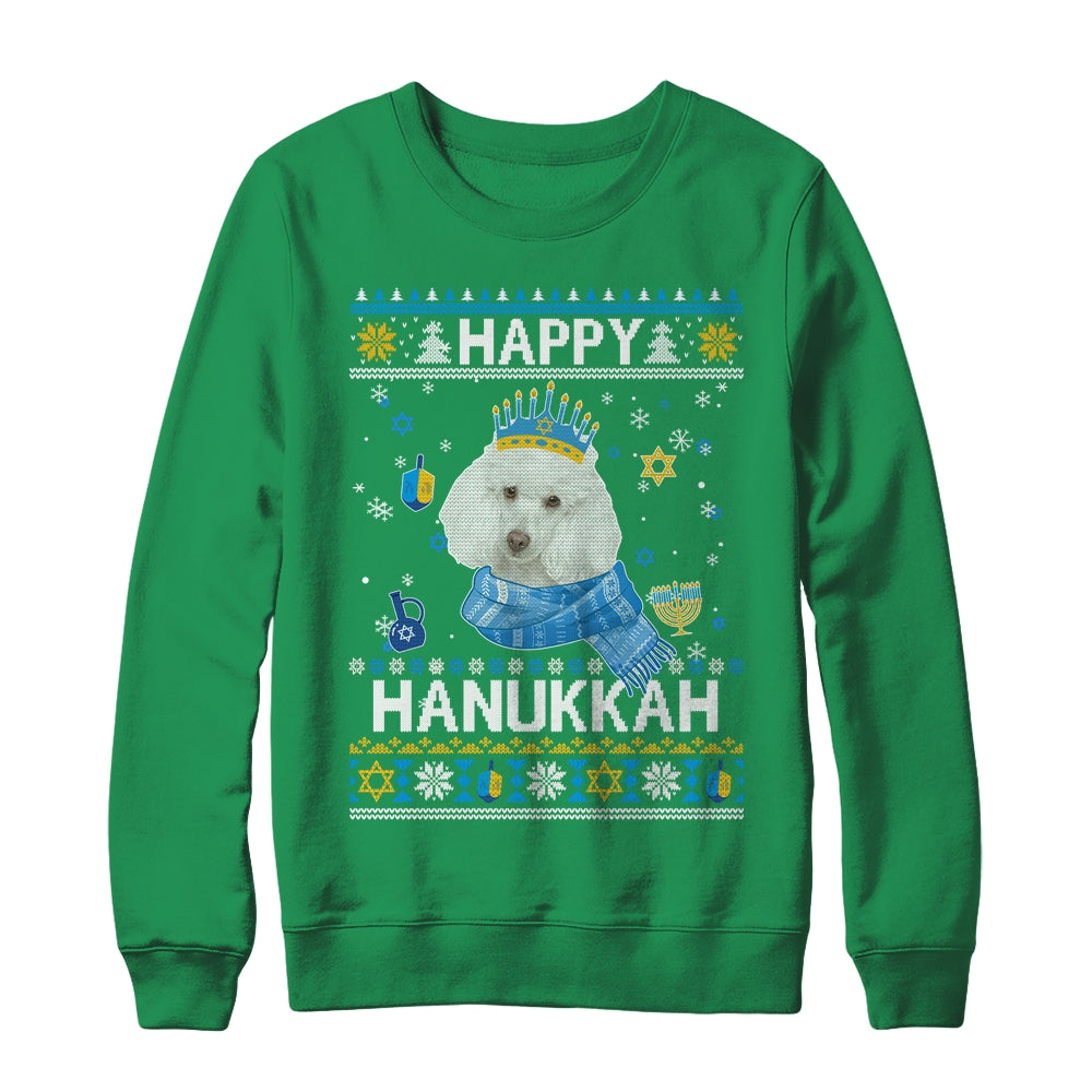 Happy Hanukkah Poodle Hanukkah Ugly Sweater Christmas Shirt & Sweatshirt | teecentury