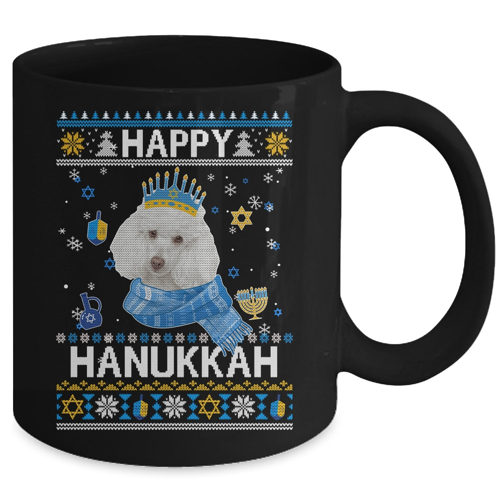 Happy Hanukkah Poodle Hanukkah Ugly Sweater Christmas Mug | teecentury