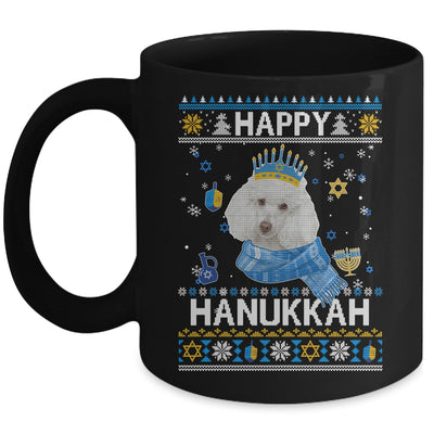 Happy Hanukkah Poodle Hanukkah Ugly Sweater Christmas Mug | teecentury