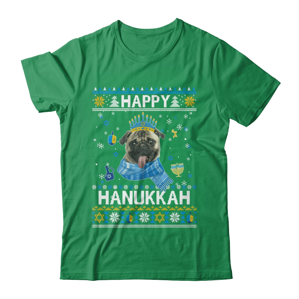 Happy Hanukkah Pug Hanukkah Ugly Sweater Christmas Shirt & Sweatshirt | teecentury