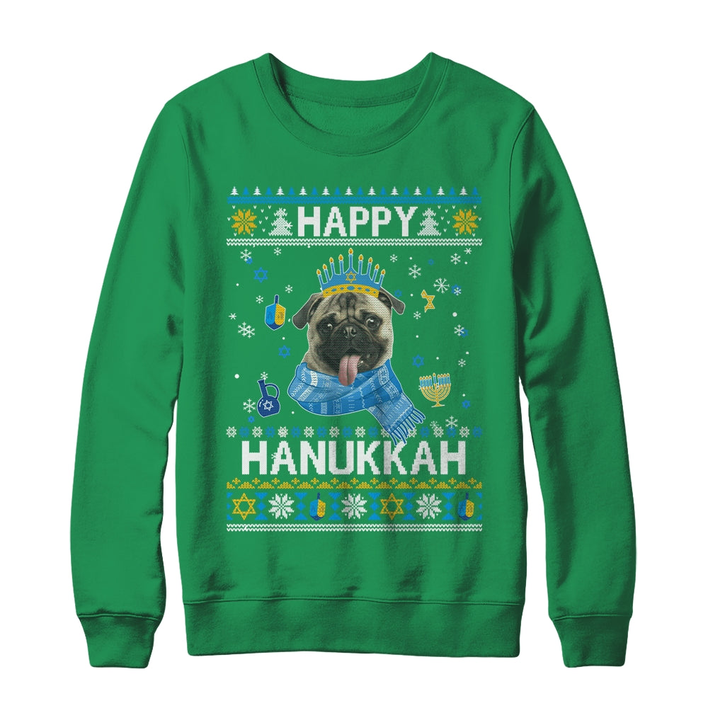Happy Hanukkah Pug Hanukkah Ugly Sweater Christmas Shirt & Sweatshirt | teecentury