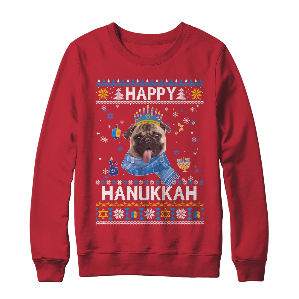 Happy Hanukkah Pug Hanukkah Ugly Sweater Christmas Shirt & Sweatshirt | teecentury