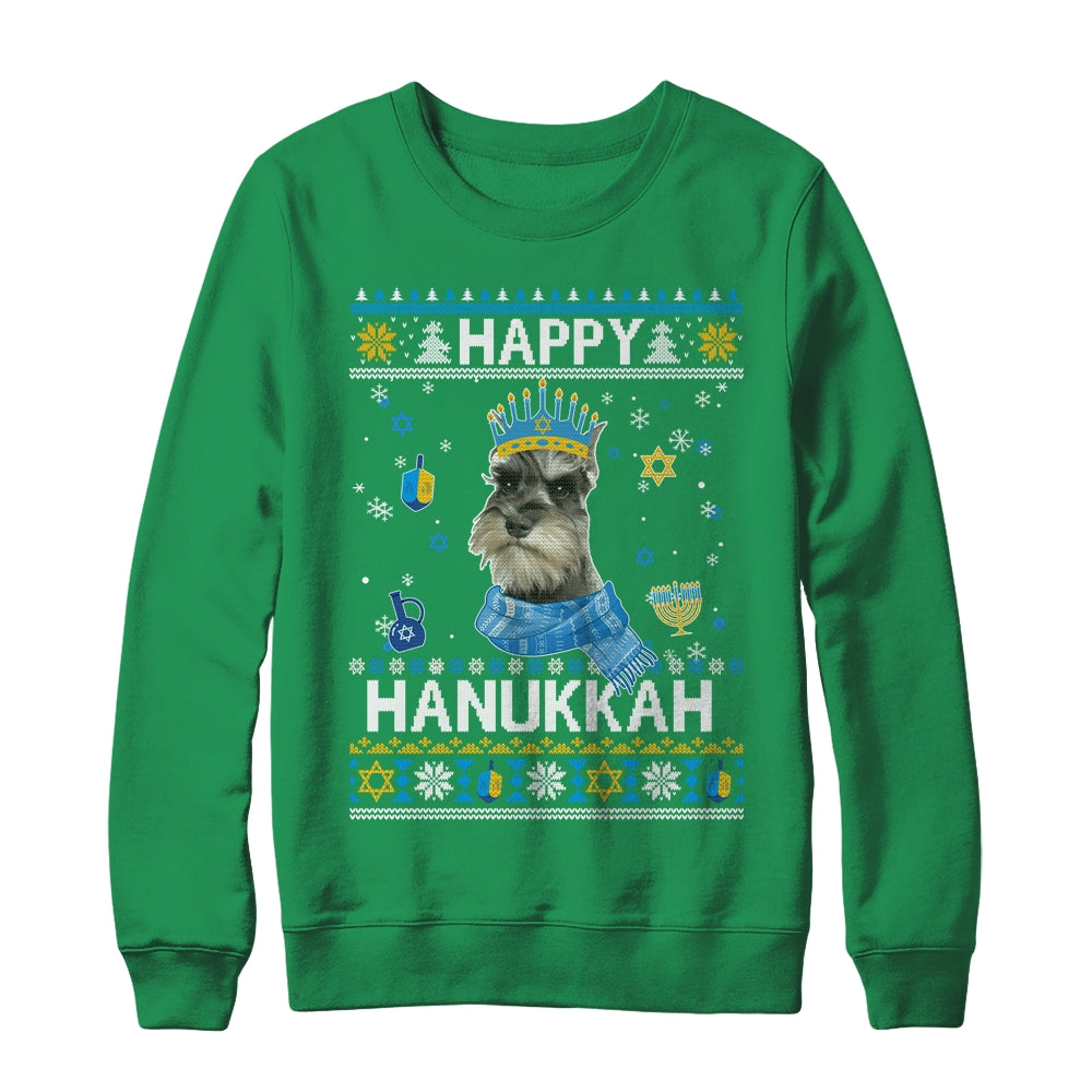 Happy Hanukkah Schnauzer Hanukkah Ugly Sweater Christmas Shirt & Sweatshirt | teecentury