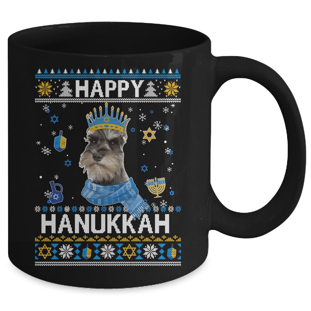 Happy Hanukkah Schnauzer Hanukkah Ugly Sweater Christmas Mug | teecentury