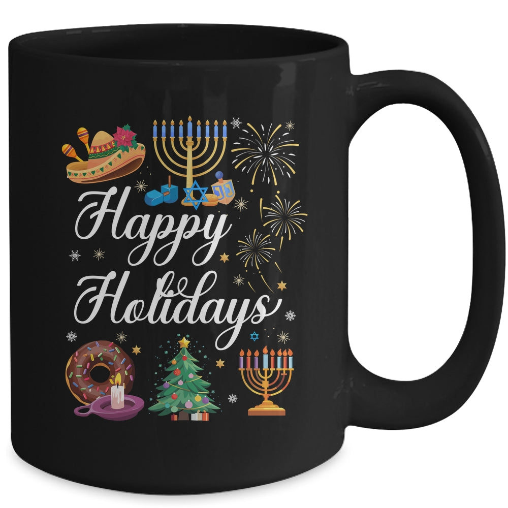 Happy Holidays Hanukkah Christmas Kwanzaa Happy New Year Mug | teecentury