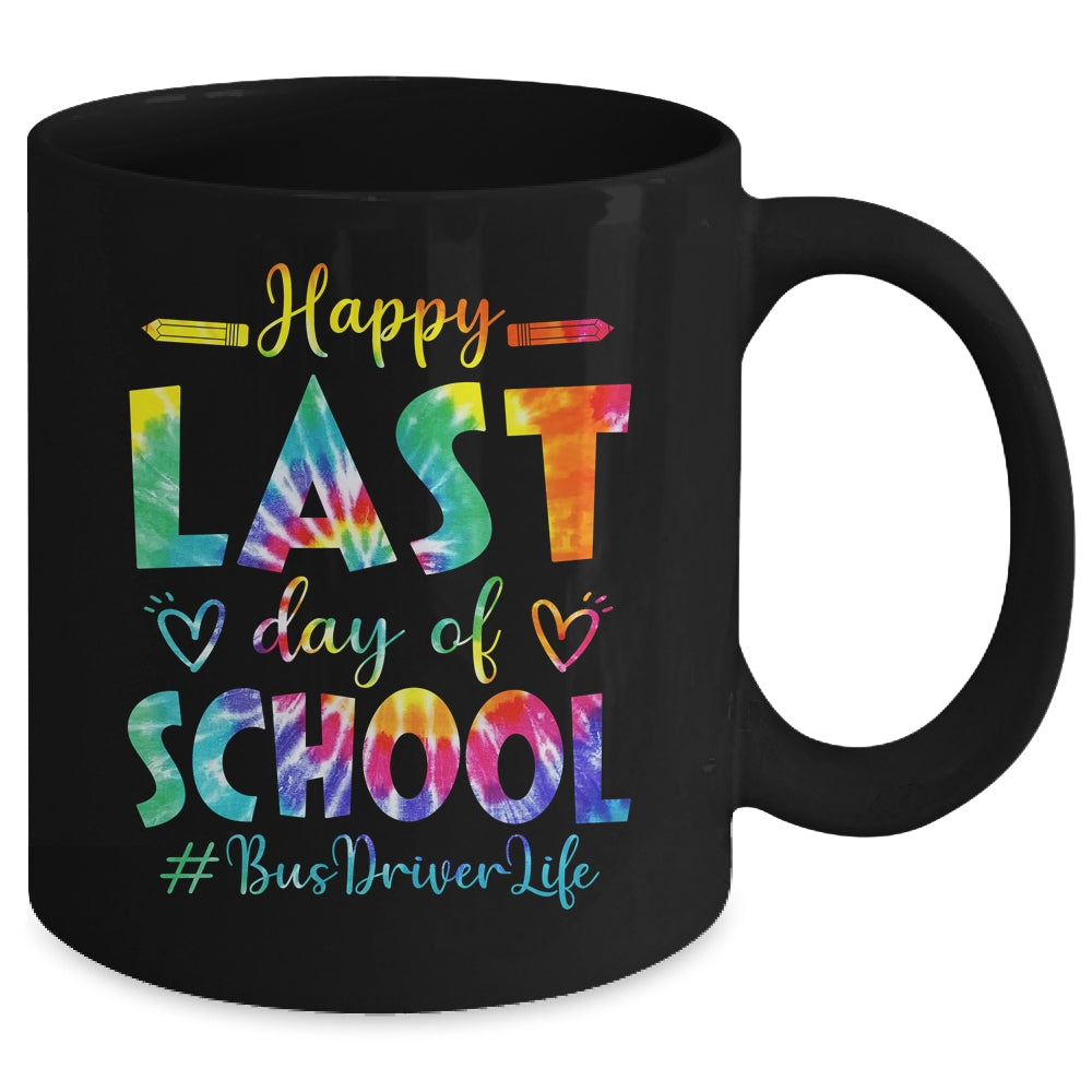 Happy Last Day Of School Bus Driver Life Summer Tie Dye Mug | teecentury