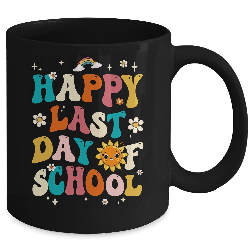 Happy Last Day Of School Graduation Groovy Teacher Student Mug | teecentury