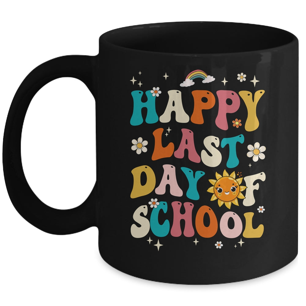 Happy Last Day Of School Graduation Groovy Teacher Student Mug | teecentury