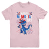 Happy Memorial Day 4th Of July Dinosaur American Flag Hat Youth Shirt | teecentury