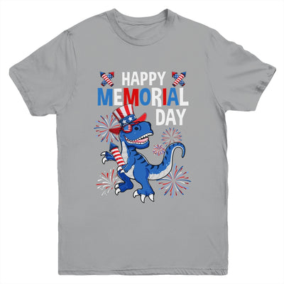 Happy Memorial Day 4th Of July Dinosaur American Flag Hat Youth Shirt | teecentury