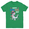 Happy Memorial Day 4th Of July Dinosaur US American Flag Youth Shirt | teecentury