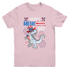 Happy Memorial Day 4th Of July Dinosaur US American Flag Youth Shirt | teecentury