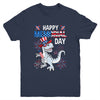 Happy Memorial Day 4th Of July Dinosaur US American Flag Youth Shirt | teecentury