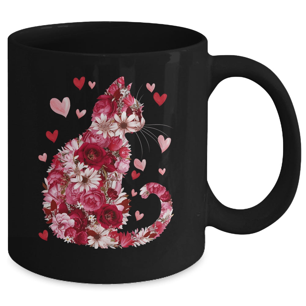 Happy Meowentine's Day Funny Girls Cat Valentines Day Women Mug | teecentury