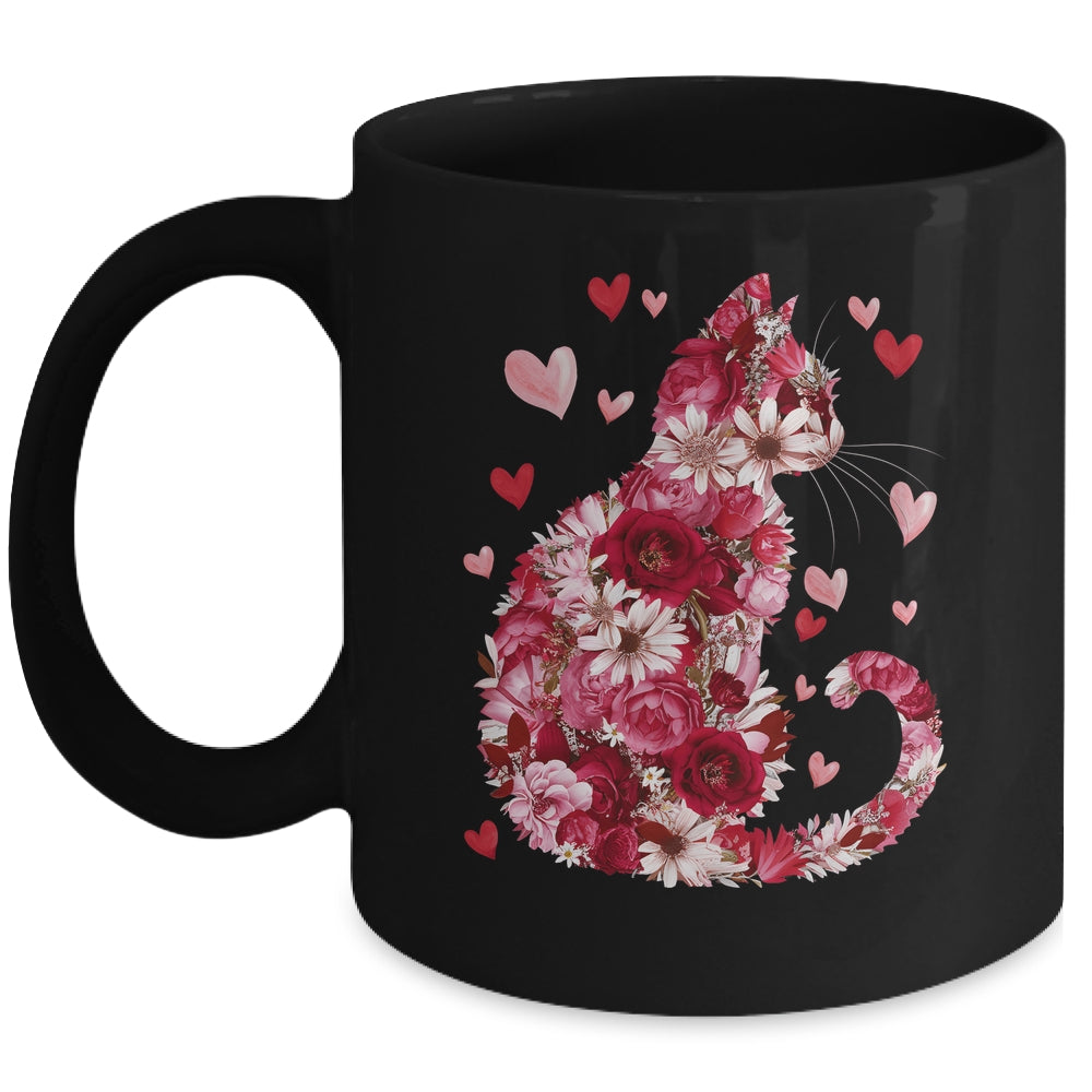 Happy Meowentine's Day Funny Girls Cat Valentines Day Women Mug | teecentury