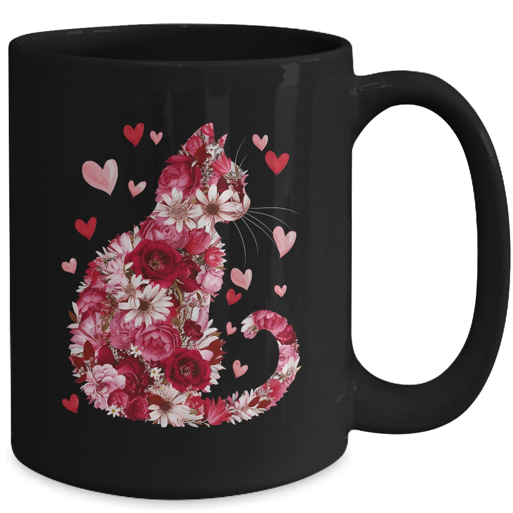 Happy Meowentine's Day Funny Girls Cat Valentines Day Women Mug | teecentury