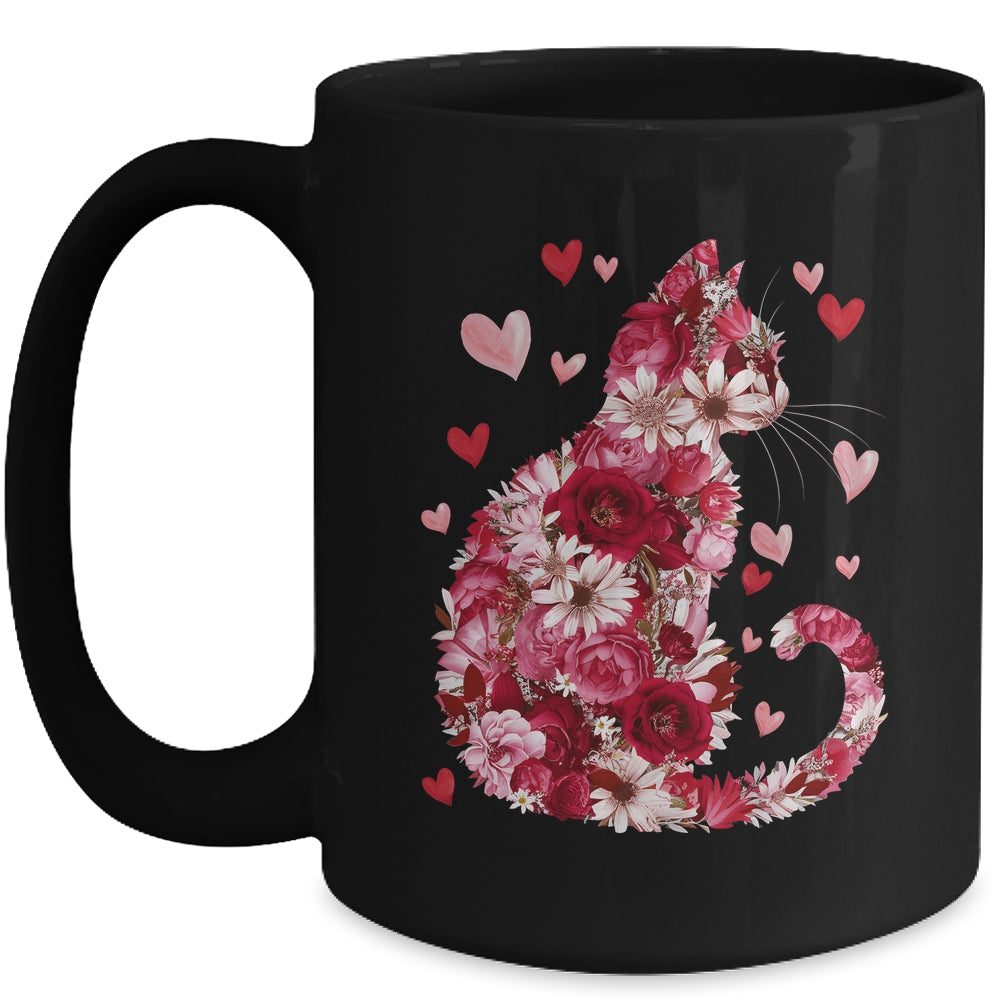 Happy Meowentine's Day Funny Girls Cat Valentines Day Women Mug | teecentury