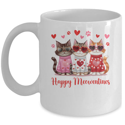 Happy Meowentine's Day Funny Girls Cat Valentines Women Mug | teecentury