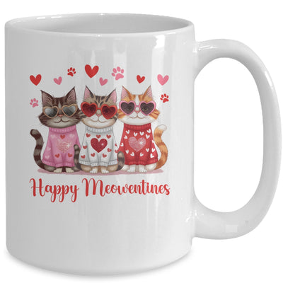 Happy Meowentine's Day Funny Girls Cat Valentines Women Mug | teecentury