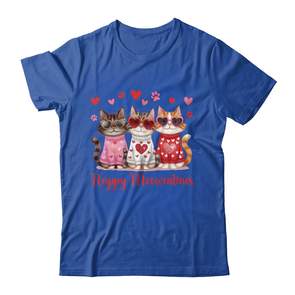 Happy Meowentine's Day Funny Girls Cat Valentines Women Shirt & Tank Top | teecentury