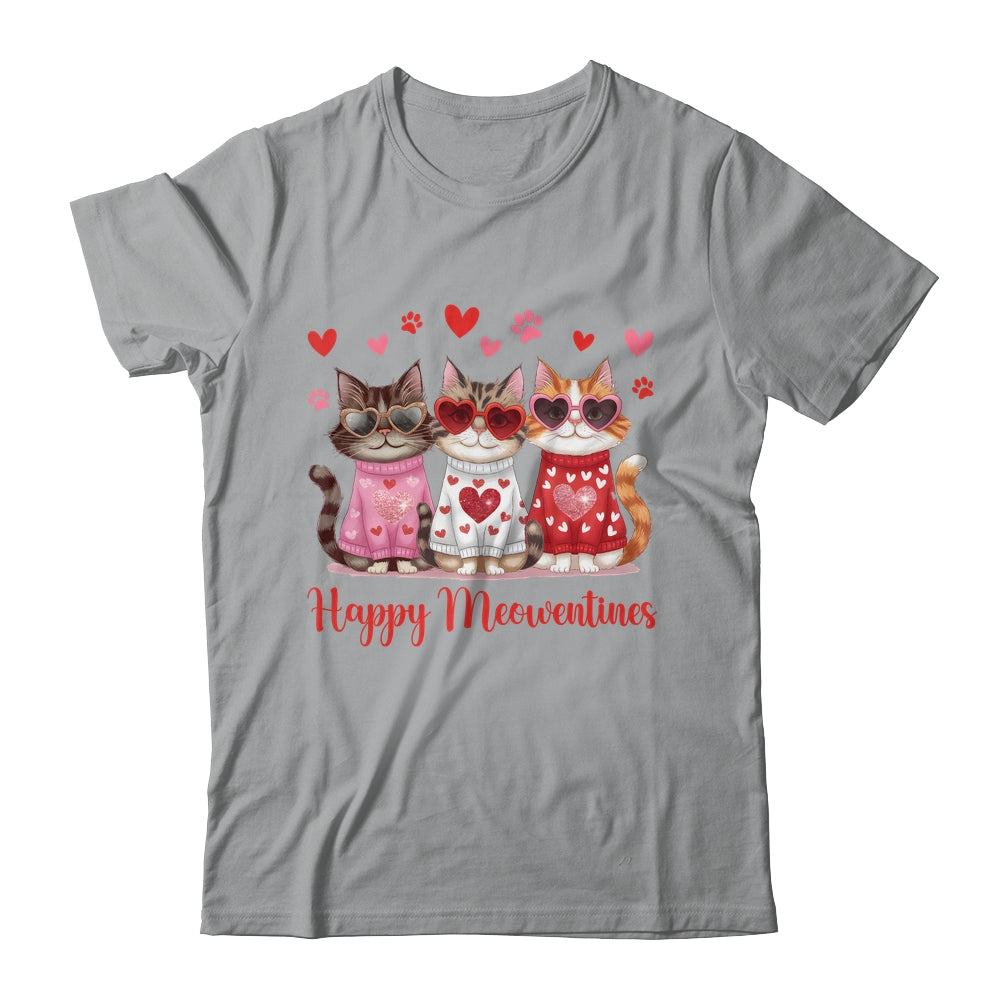 Happy Meowentine's Day Funny Girls Cat Valentines Women Shirt & Tank Top | teecentury