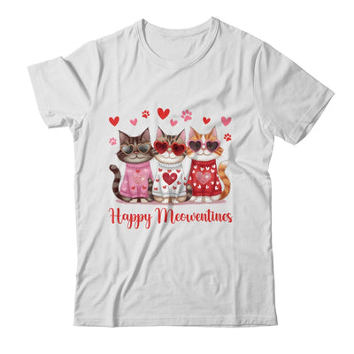 Happy Meowentine's Day Funny Girls Cat Valentines Women Shirt & Tank Top | teecentury
